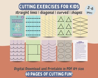 Scissor Skills Cutting Practice: Fine Motor Skills Worksheet (PDF)