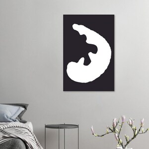 Arte de la pared de la habitación de la guardería, tarjetas para recién nacidos en blanco y negro, decoración abstracta de la pared, impresión de embriones, póster sin marco