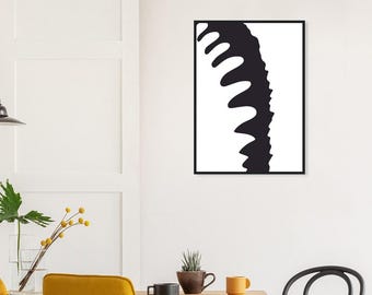 Modern Art Print, Framed Poster, Abstract Black and White Design, Stylish Home Decor, Living Room Wall Decor