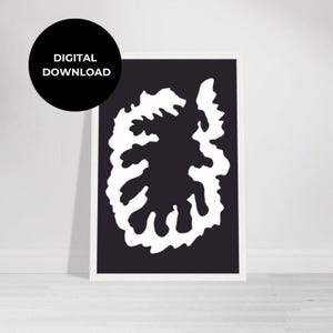 Digital Poster, Black and White Psychedelic Wall Art, Abstract Minimalist Print, Modern Home Decor, Unique Printable Poster, Monochrome Art