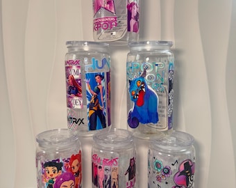 K pop Demon Hunter Tumblr Cup BPA-Free Plastic Gift for Kids, Rumi, Mira and Zoey Perfect for Christmas!