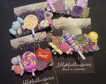 Candy Frenzy Large Resin Hair Clips