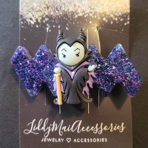 Disney Villains Cruella, Ursula And Maleficent Resin Hair Clips Maleficent
