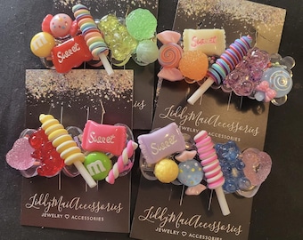 Candy Frenzy Large Resin Hair Clips