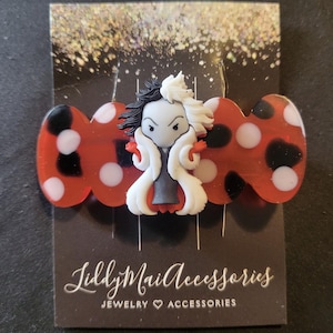 Disney Villains Cruella, Ursula And Maleficent Resin Hair Clips Cruella