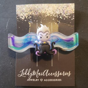 Disney Villains Cruella, Ursula And Maleficent Resin Hair Clips Ursula