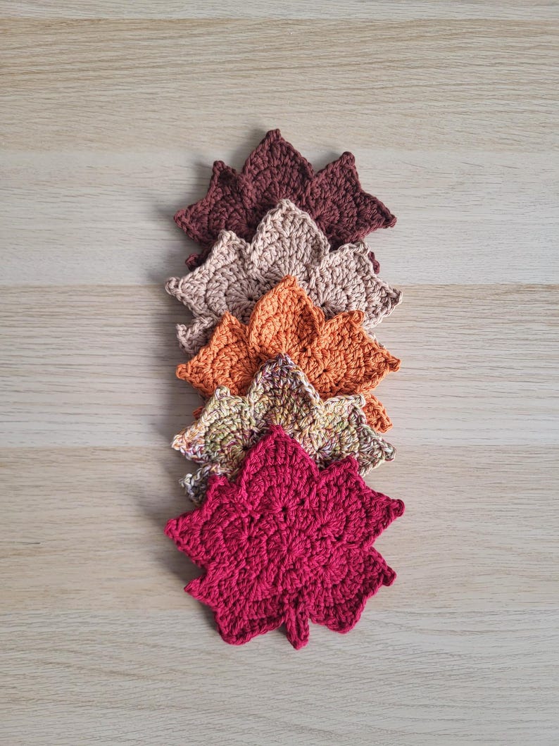 Crochet Autumn Leaf Coaster Pattern: Fall Decor (PDF Pattern) - Etsy