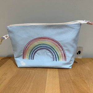 Project Bag, Knitting, Crochet Project Bag, Rainbow Pride Open Wide Zippered Pouch