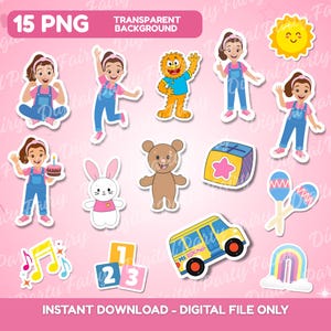 Ms Rachel Digital Clipart PNG Images, 15 Downloadable Clipart Files, 300 DPI Transparent, Instant Download, Printable Cake Topper