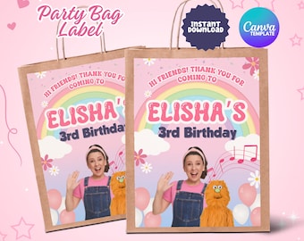 Editable Ms Rachel Party Bag Label, Ms Rachel Printable Party Favor Bag Label, Ms Rachel Party Printable, Canva