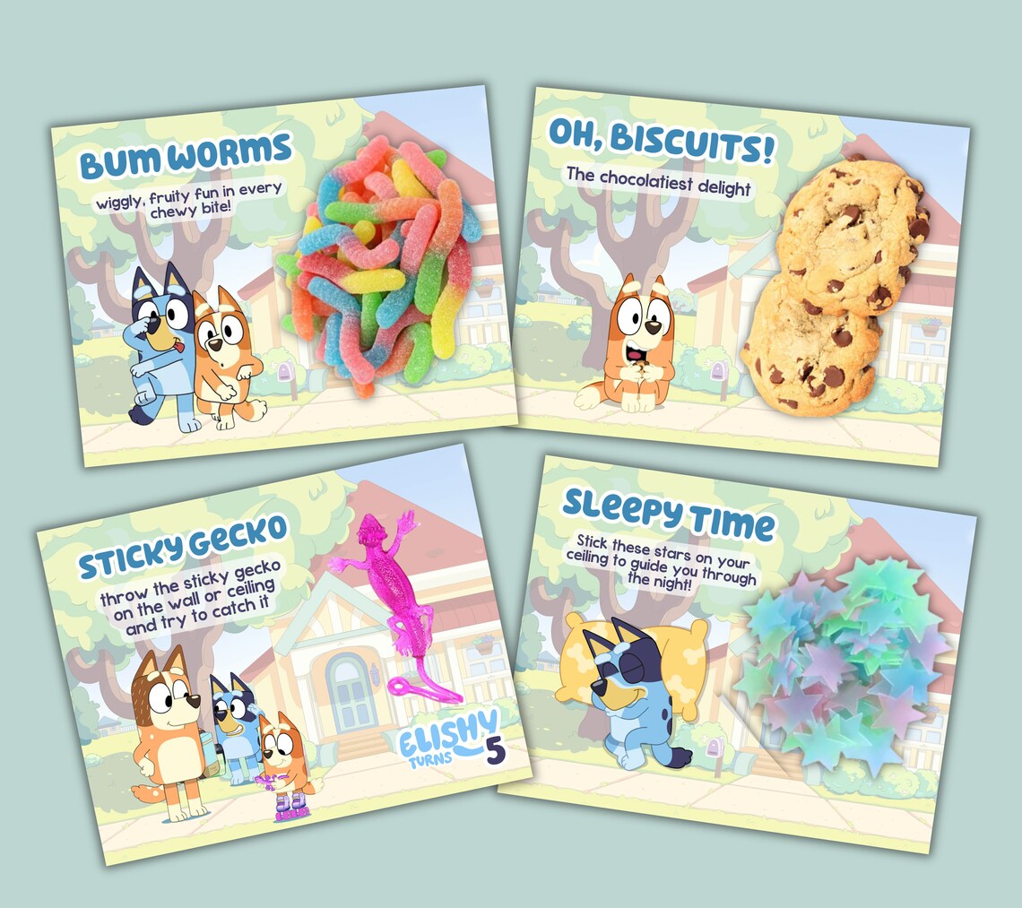 10 Bluey Party Favor Printables, Birthday Treat Blundles Bluey ...
