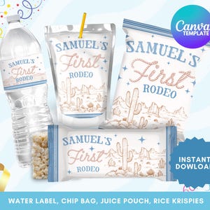 First Rodeo Party Printables: Editable Cowboy Birthday Favors (Canva)