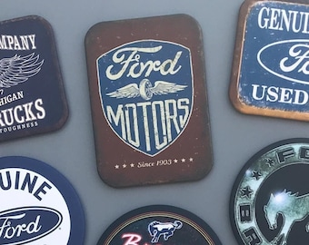 Ford Motors Fridge Magnet Vintage Ford Garage Refrigerator Magnets Ford Driver Gifts 16th Birthday Gift for him Dad Mechanic Gift Car Guy