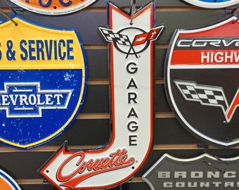 Chevy Corvette Bent Arrow Sign Chevrolet Garage Decor for Men Housewarming Gift for Husband Boyfriend Dad Man Cave Corvette Driver Gifts Her