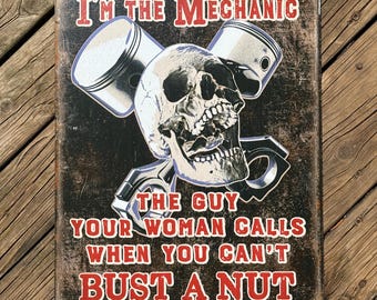 Funny Mechanic Gifts Garage Signs for Mechanics Garage Decor for Men Housewarming Gift for Boyfriend Man Cave Wall Decor Funny Guy Gifts