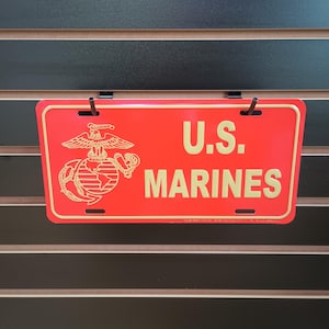 Placa de licença dos fuzileiros navais dos Estados Unidos, placa de vaidade dos fuzileiros navais dos EUA, presentes para veteranos militares, decoração de garagem, presentes masculinos para avô, marido, pai, tio