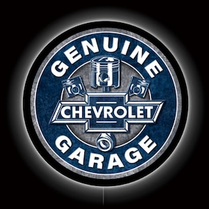 Genuine Chevrolet Garage LED Sign 23&quot; Chevy Garage Decor for Men Housewarming Gifts for Dad Gift for Husband Brother Grandpa Uncle Car Guys