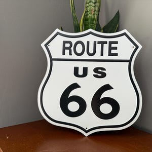 11&quot; Route 66 Sign Vintage Americana Diner Decor Retro Garage Decor for Men Gas Station Theme Wall Decor American Themed Historic US Route 66