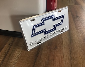 Chevy License Plate Chevrolet Vanity Plates Chevy Bowtie Garage Decor Men Gifts for Boyfriend Husband Brother Uncle New Car Gifts Truck Gift