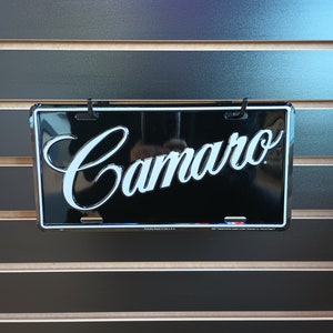 Placa de carro Chevy Camaro Preto Chevrolet Vanity Plate Decoração de garagem para seu presente para esposa Carro Meninas Presentes para namorada Irmã Camaro Driver