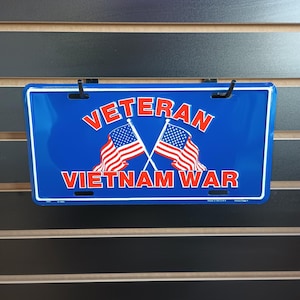 Placa de licença de veterano do Vietnã Placas patrióticas de vaidade Presentes para veteranos da Guerra do Vietnã Presentes conservadores Homens Presente republicano Marido Pai Avô