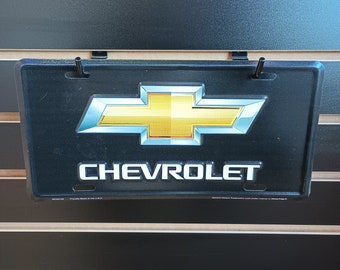 Chevrolet Bowtie License Plate Black Chevy Vanity Plates Garage Decor for Men Birthday Gift for Boyfriend Husband Dad Brother Grandpa Uncle