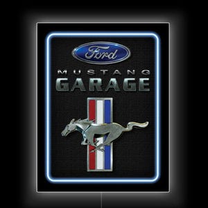 Ford Mustang Light Up Sign Mustang Garage LED Sign Gift for Car Lovers Mustang Gifts Light Up Signs Mustang Wall Art Teenage Boy Gifts Teens
