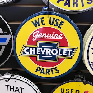 12&quot; Chevrolet Sign Chevy Garage Decor for Men GMC Automotive Wall Decor General Motors We Use Genuine Chevrolet Parts Mechanic Gifts for Men