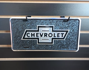Chevrolet Bowtie License Plate Black Chevy Vanity Plates Garage Decor for Men Birthday Gift for Boyfriend Husband Dad Brother Grandpa Uncle