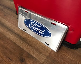 Ford Oval License Plate Ford Vanity Plates Garage Decor for Men 16th Birthday Gifts for him Man Cave Wall Decor Automotive Theme Bedroom