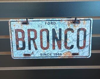 Ford Bronco License Plate Vintage Looking Vanity Plate Boys Nursery Wall Decor American Car Theme Garage Decor Gift for Girlfriend Wife Mom