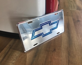 Chevy License Plate Chevrolet Vanity Plates Chevy Bowtie Garage Decor Men Gifts for Boyfriend Husband Brother Uncle New Car Gifts Truck Gift