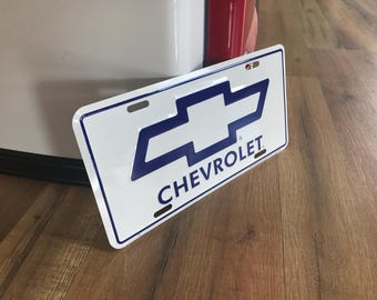 Chevy License Plate Chevrolet Vanity Plates 16th Birthday Gift Car Truck Accessories Chevy Bowtie Garage Decor Men Housewarming Gifts Guys