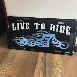 Placa de carro para motocicleta, placa de vaidade para motociclistas, presentes para motociclistas, presentes para ele, presente para namorado, irmão, homens