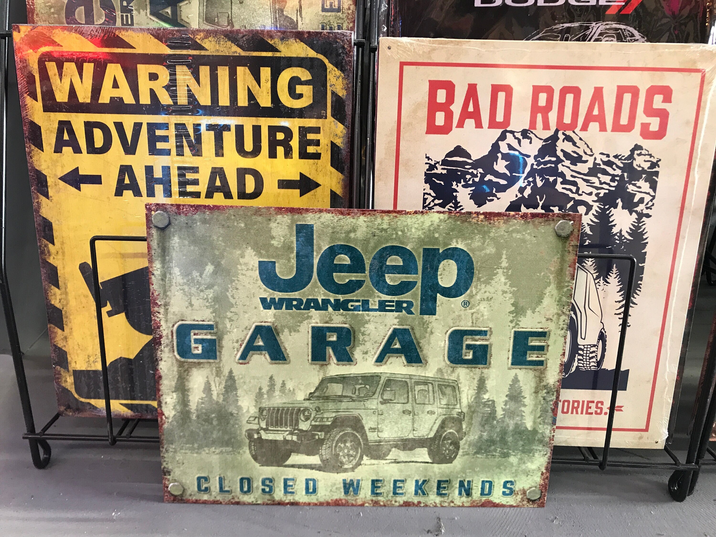 Jeep Wrangler Garage Tin Sign Closed Weekends Jeep Signs Garage Decor for Men Adventure Theme ...