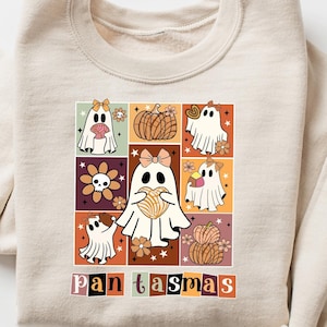 Pantasmas Ghost Sweatshirt, Latin Halloween Shirts, Halloween Gifts, Funny Spooky Conchas Crewneck, Dia De Muertos Shirts, Mexican Ghost Tee