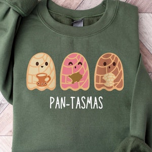 Funny Pantasmas Ghost Pan Dulce Sweatshirt, Cute Ghost Conchas Tees, Latina Shirt, Mexican Halloween T-Shirt, Halloween Gift For Woman