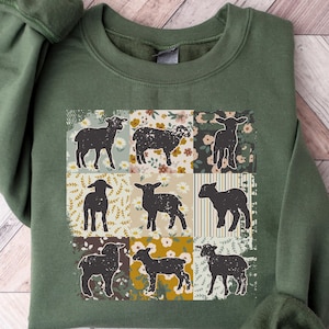 Floral Sheep Sweatshirt, Cozy Sheep Sweater, Farm Girls Sheep Shirt, Aesthetic Womens Clothing, Boho Cowgirl Tshirt, Sheep Lover Gifts