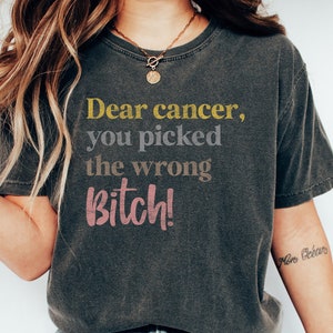 Lieber Krebs, du hast das falsche Btch Rundhals-T-Shirt ausgewählt, Brustkrebs-Aufklärungs-Sweatshirt, Brustkrebs-Unterstützungs-Sweatshirt, Gesundheitsbewusstsein