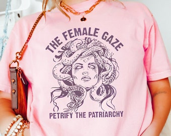 La camisa de mirada femenina, sudadera feminista, cuello redondo Pro Roe, camiseta activista, camiseta de derechos de las mujeres, camiseta de derechos humanos, patriarcado petrificar