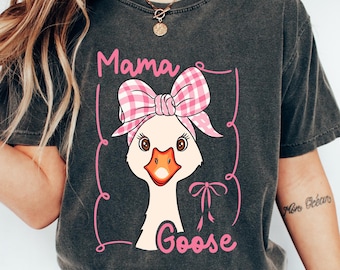 Retro komfort Mama Goose-tröja, rolig mors dag-t-shirt, fånig gås-tröja, babyshower-present, söt mamma-t-shirt, mors dag-outfit