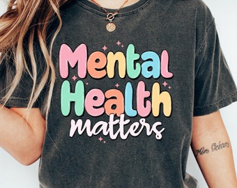 Shirt geestelijke gezondheid is belangrijk, shirt geestelijke gezondheid, shirt retro angst, therapeut T-shirt, shirt psycholoog, cadeau geestelijke gezondheid