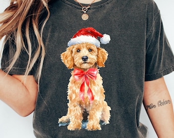 Comfort Retro Golden Doodle Shirt, Dog Lover Gift, Christmas Holiday Tee, Christmas Golden Doodle Shirt, Dog Christmas Sweatshirt