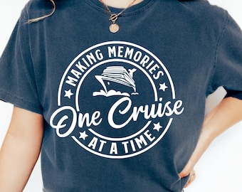 Camiseta "Creando recuerdos en un crucero a la vez", camisetas de cruceros familiares, camisetas a juego para viajes en crucero, regalo de vacaciones en crucero para toda la familia