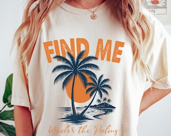 Maglietta da spiaggia retrò e comoda, maglietta estiva tropicale, regalo per le vacanze al mare da donna, maglietta da vacanza per ragazze, girocollo con divertente tramonto, maglietta con vibrazioni estive
