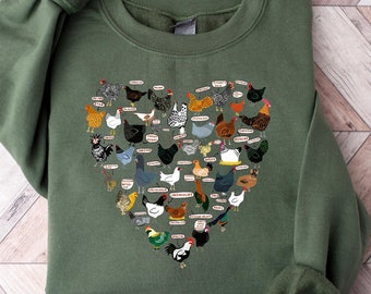 Sweat-shirt poulet, sweat-shirt poulet pour mères, sweat-shirt poulet pour femme, Amour de poulets, sweat-shirt animal, sweat-shirt à capuche fermier rigolo