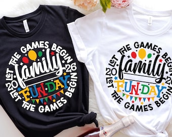 Camiseta personalizada para el Día de la Diversión Familiar 2026, conjunto a juego para familiares, ropa para reuniones familiares, sudaderas para vacaciones.