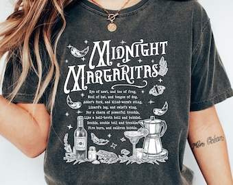 Midnight Margaritas Shirt, Retro Halloween Shirt, Tequila Shirt, Witchy Tee, Halloween Gift, Midnight Margarita, Spooky Drinking Gift
