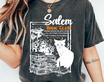 Salem Book Club Shirt, Bookish Halloween Shirt, Spooky Reader Shirt, Halloween Gift, Salem Witches Shirt, Spooky Season Thriller Reader
