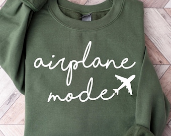 Sudadera modo avión, camisa de avión, suéter de viaje, regalo para viajero, modo avión, camisa de vacaciones, regalo en modo vacay, camiseta de vacaciones